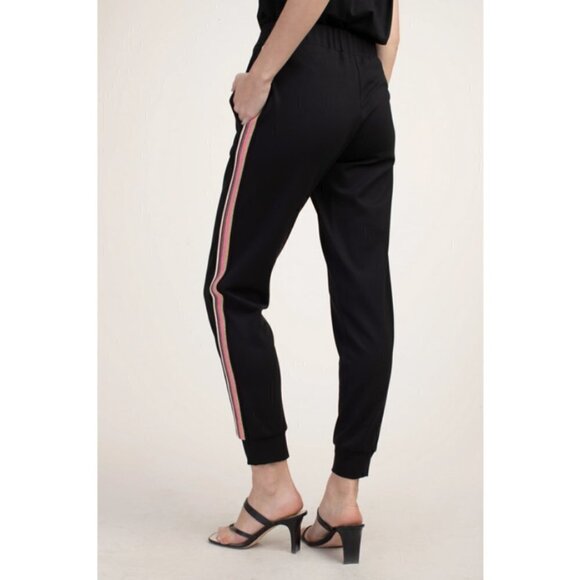 💕TRINA TURK💕 Bop 2 Pant ~ Black with Glitter Rainbow Tuxedo Stripe XXL NWT - Picture 6 of 14